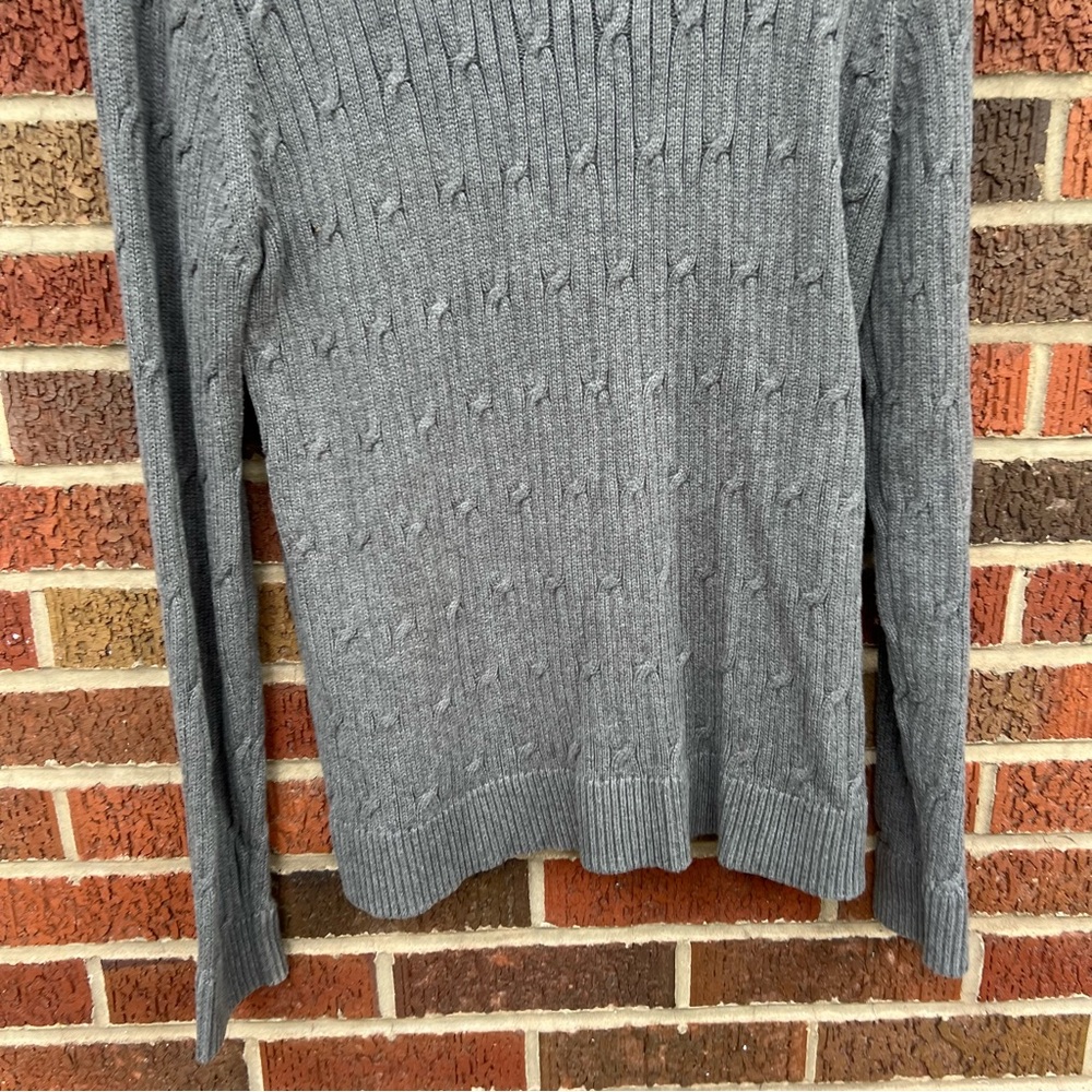 Express Gray Cable Knit Pullover Sweater - image 3